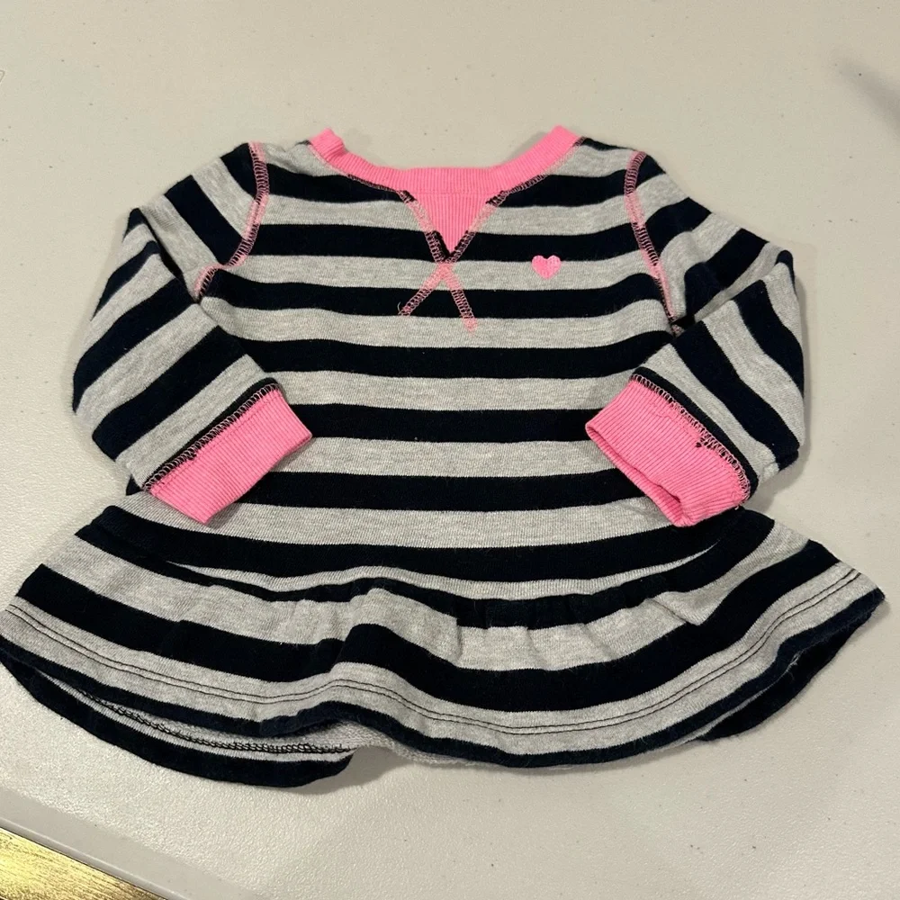 12 Months Carter's Peplum Sweatshirt & Long Sleeve Hoodie with Elbow Pads